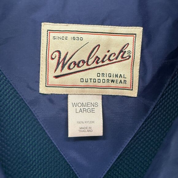 Woolrich Jacket Womens L Green Full Zip Long Rain Coat Hoodie Outdoor Hiking - Picture 8 of 10